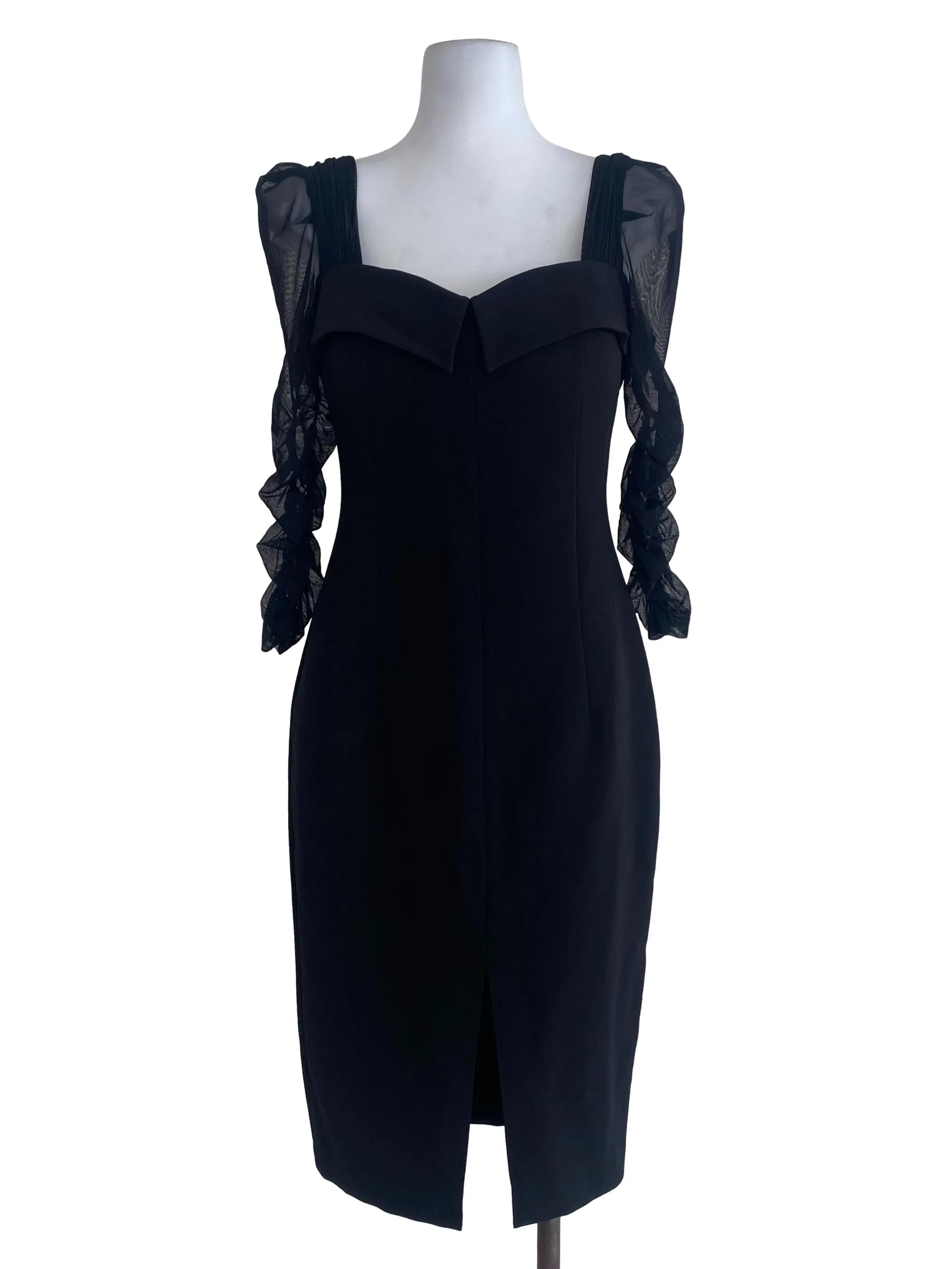 Black Plain Sheath Dress