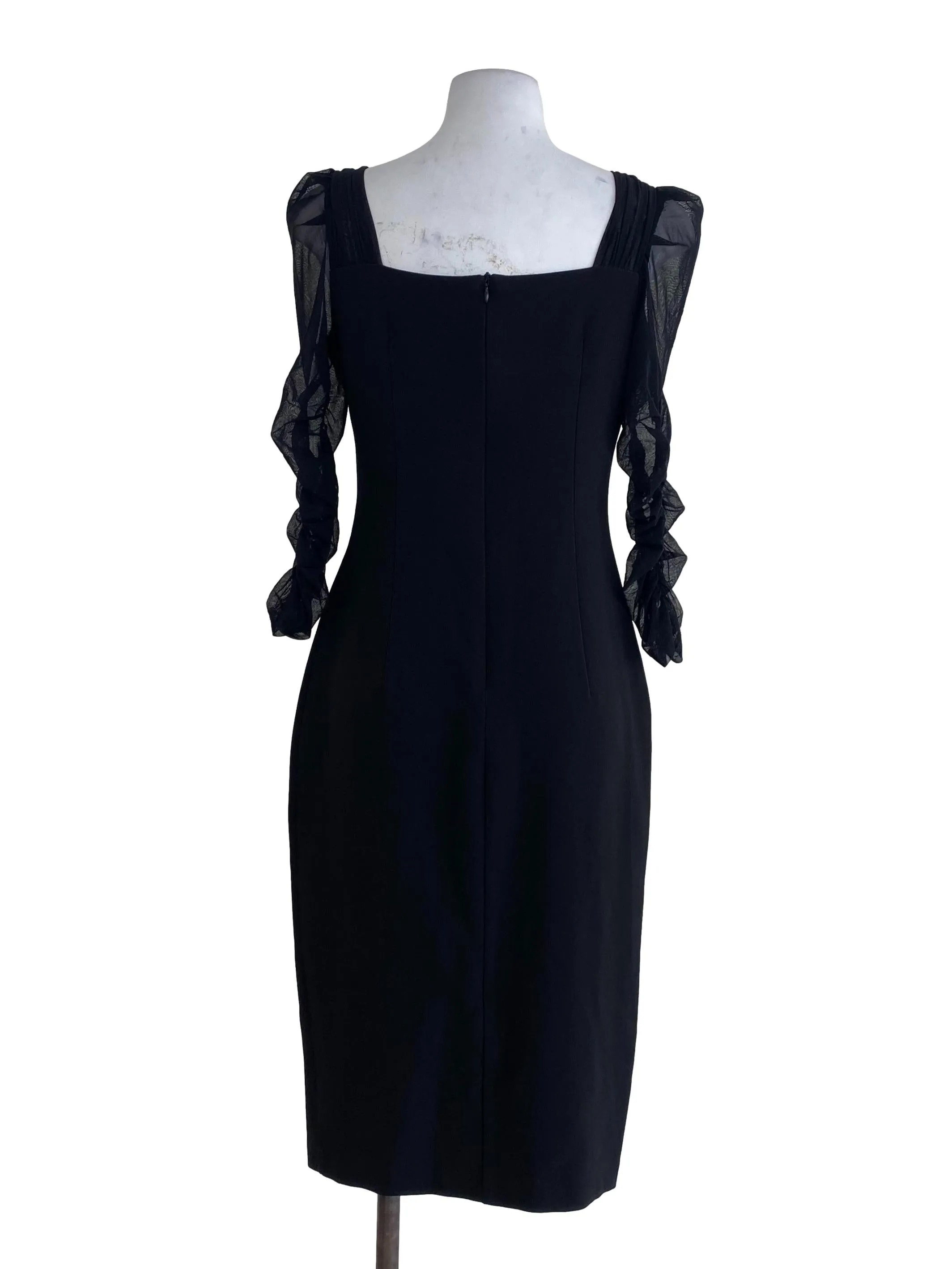 Black Plain Sheath Dress