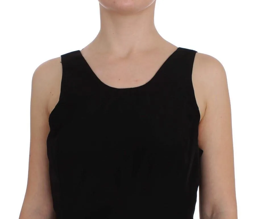Black Polyester Above Knee Mini Dress