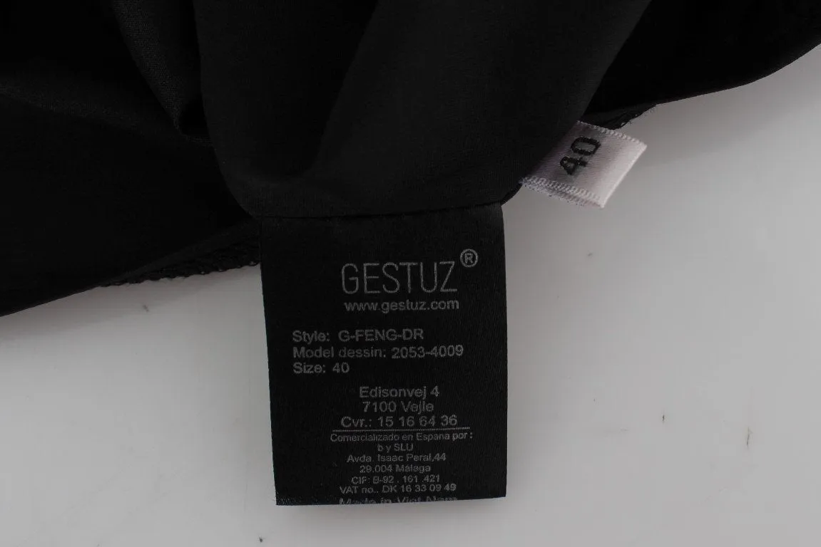 Black Polyester Above Knee Mini Dress