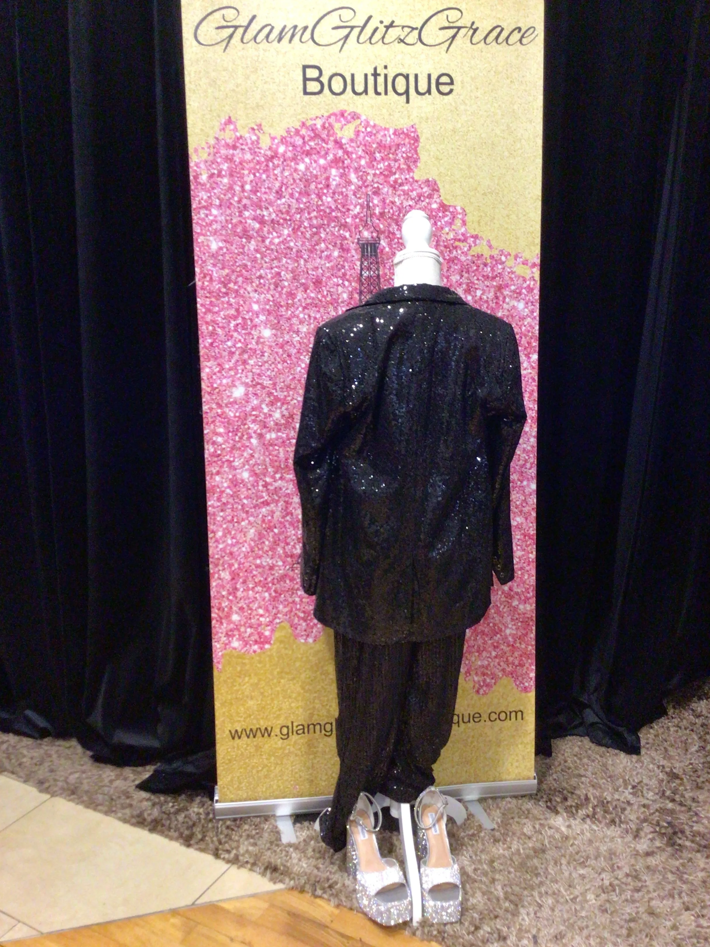 Black Sequin Blazer