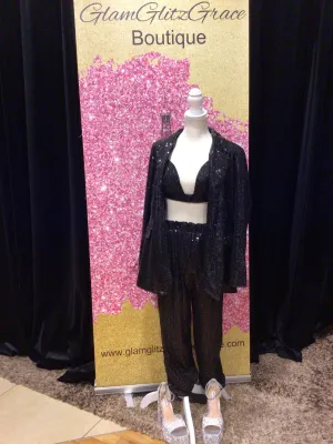 Black Sequin Blazer