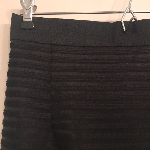 Black textured stripe pencil skirt