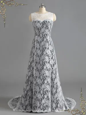 Black Wedding Dress with Ivory Lace LUCY
