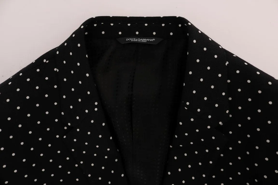 Black Wool Polka Dot MARTINI Slim fit Suit