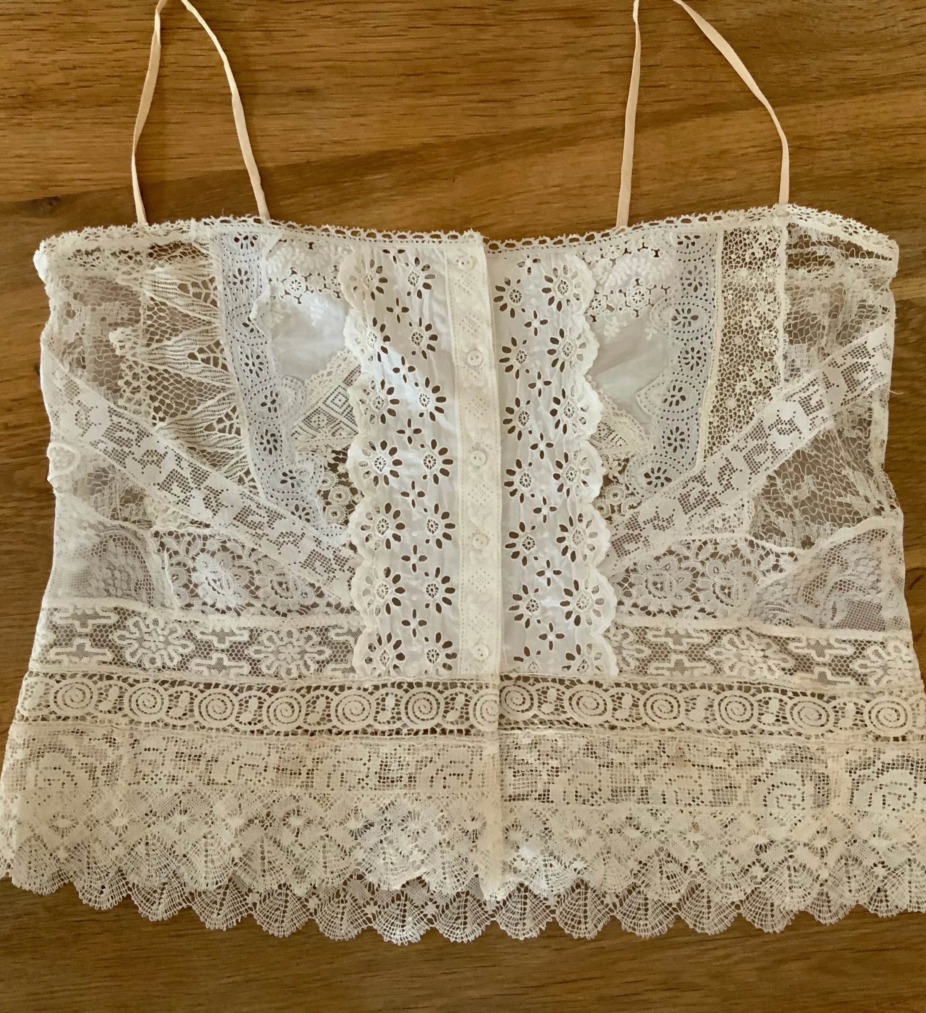 Blouse embellished with Antique Lace - Y2K -E5