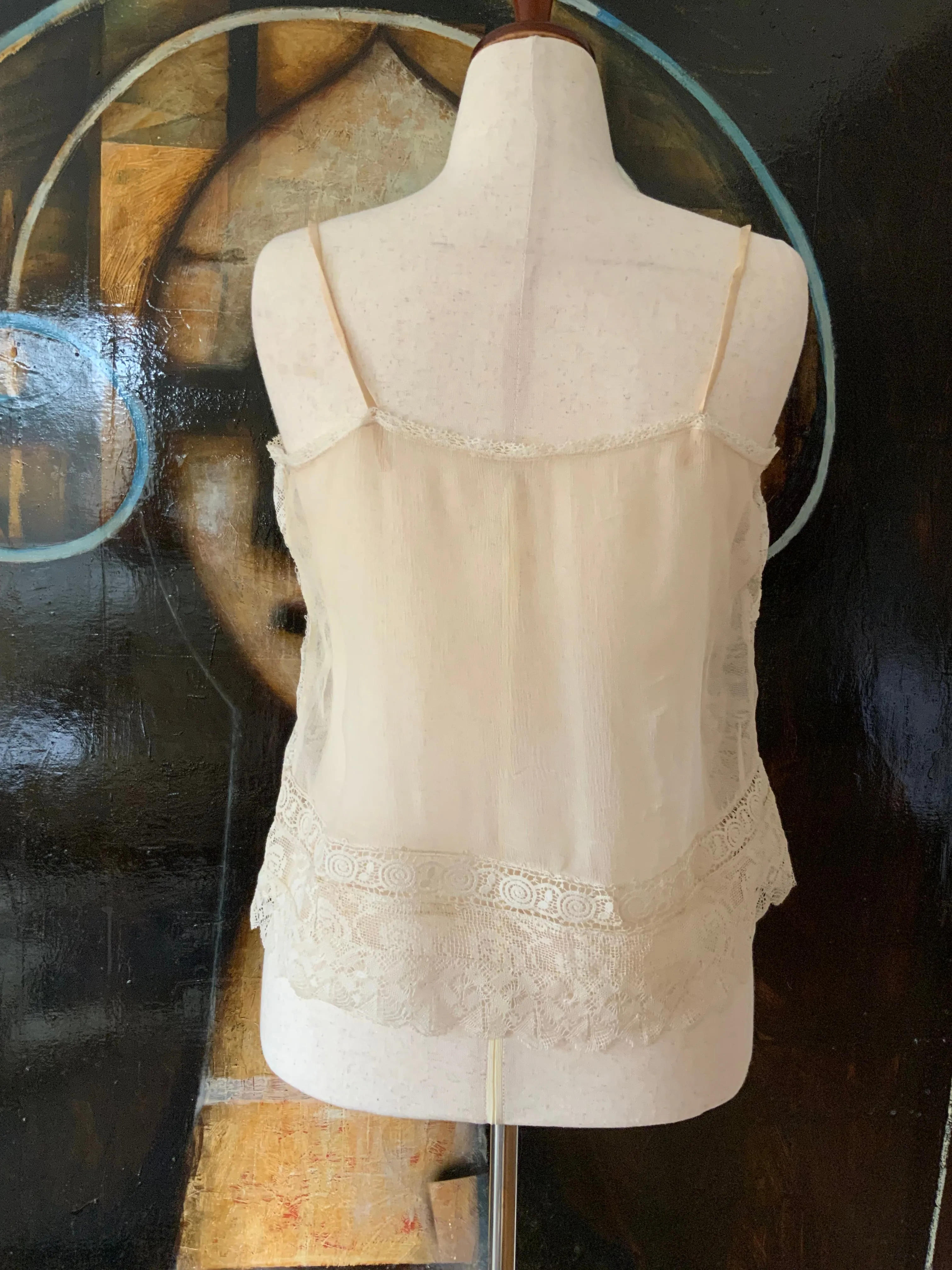 Blouse embellished with Antique Lace - Y2K -E5