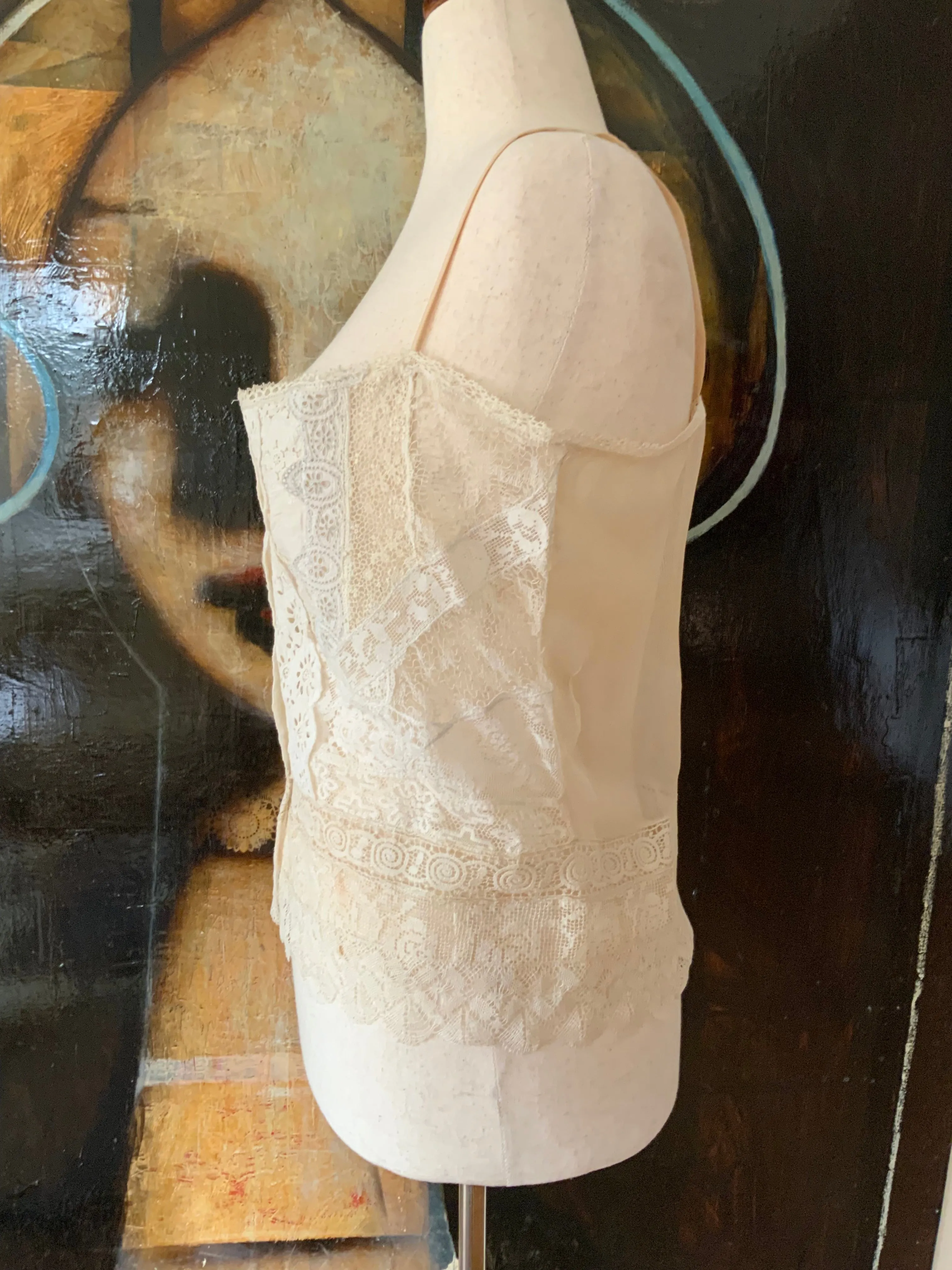 Blouse embellished with Antique Lace - Y2K -E5