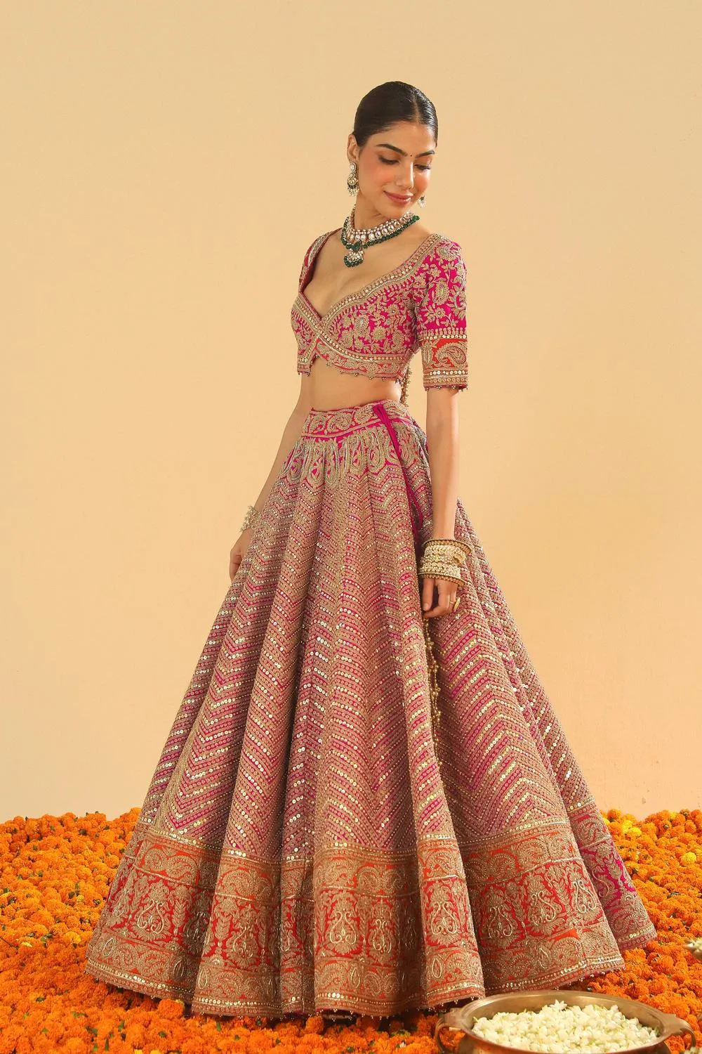 Blouse With Lehenga With Dupatta