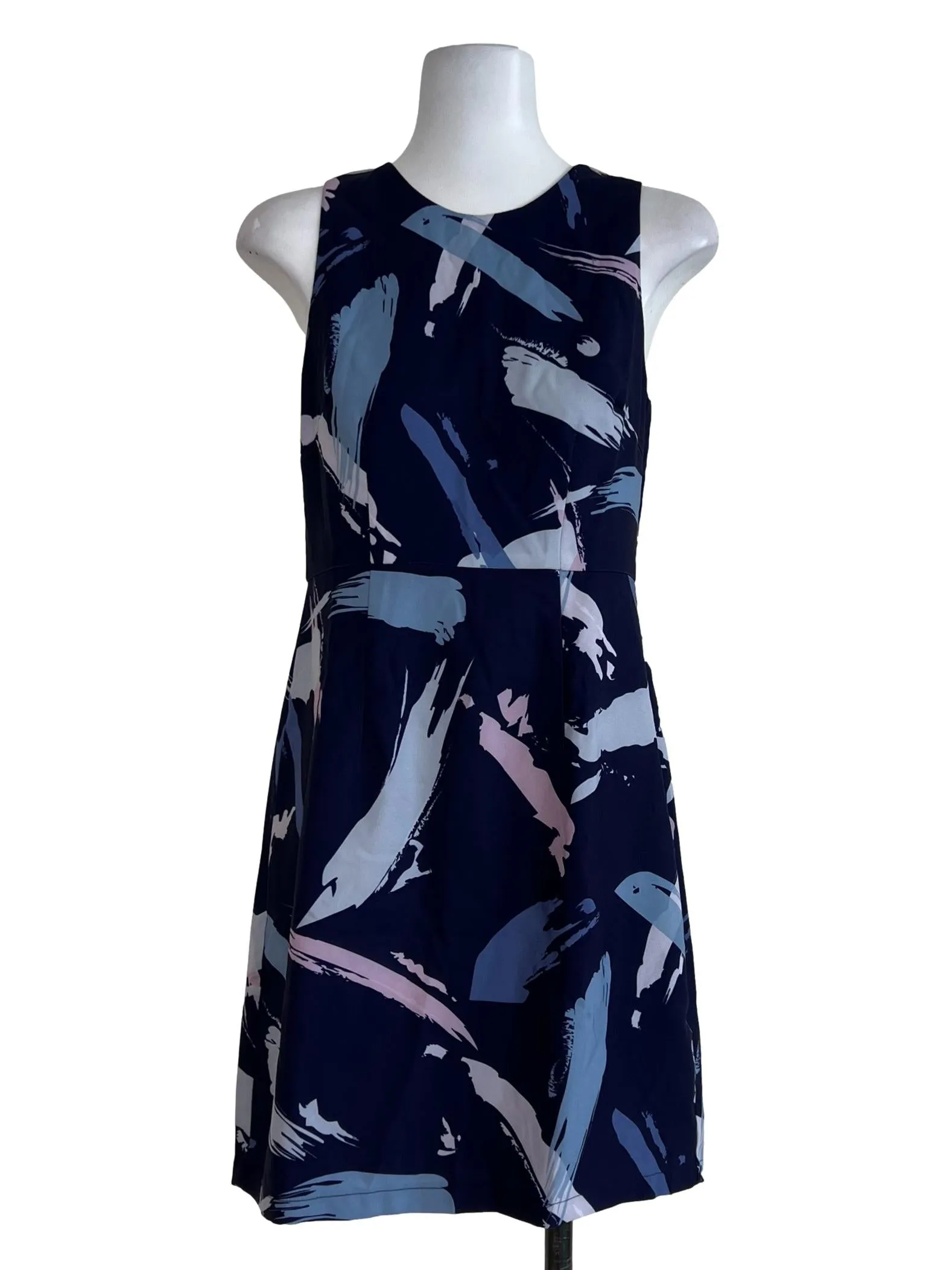 Blue Paint Abstract A-Line Dress
