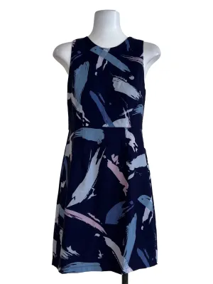 Blue Paint Abstract A-Line Dress