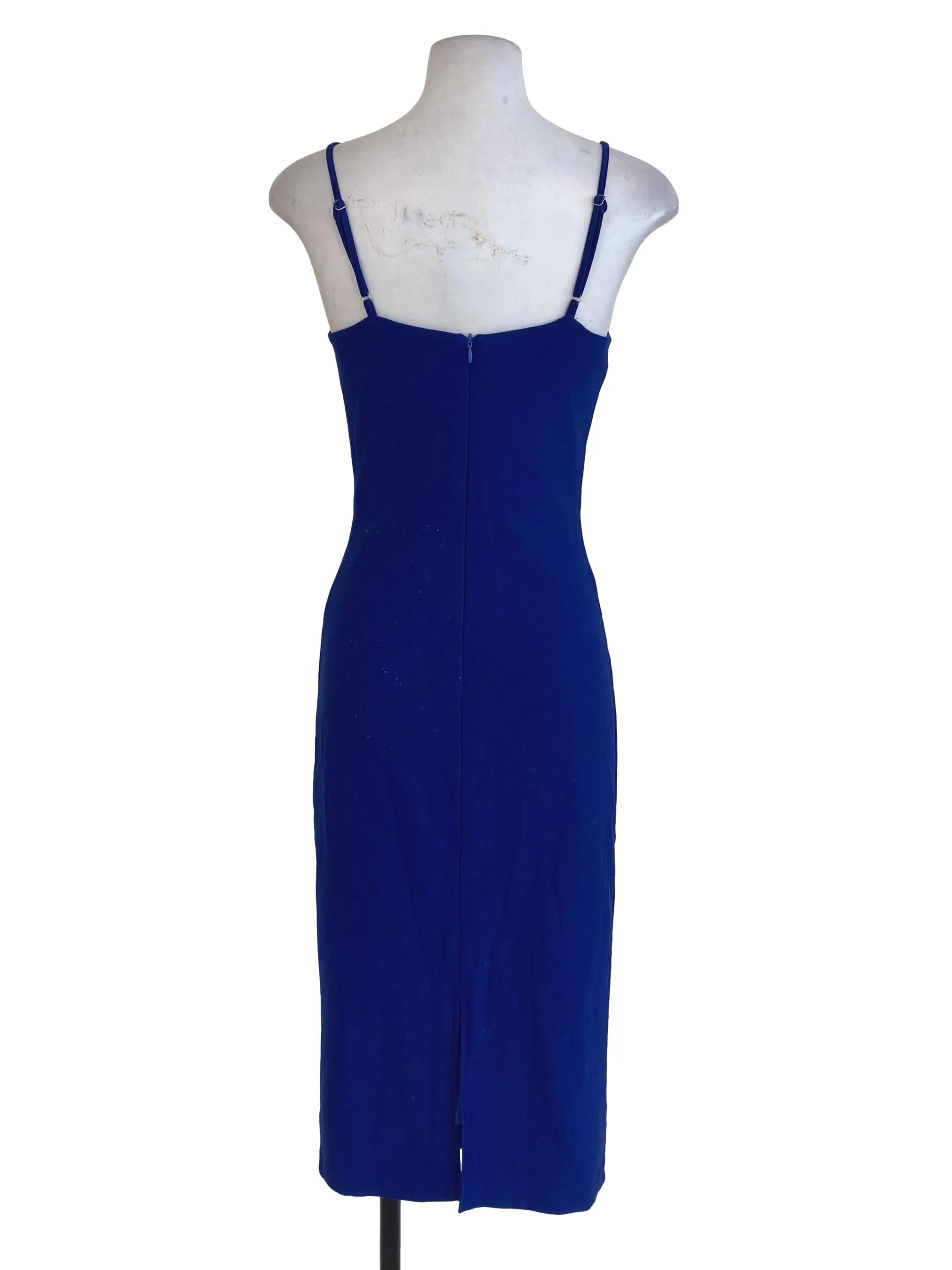 Blue Plain Sheath Dress