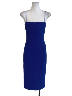 Blue Plain Sheath Dress