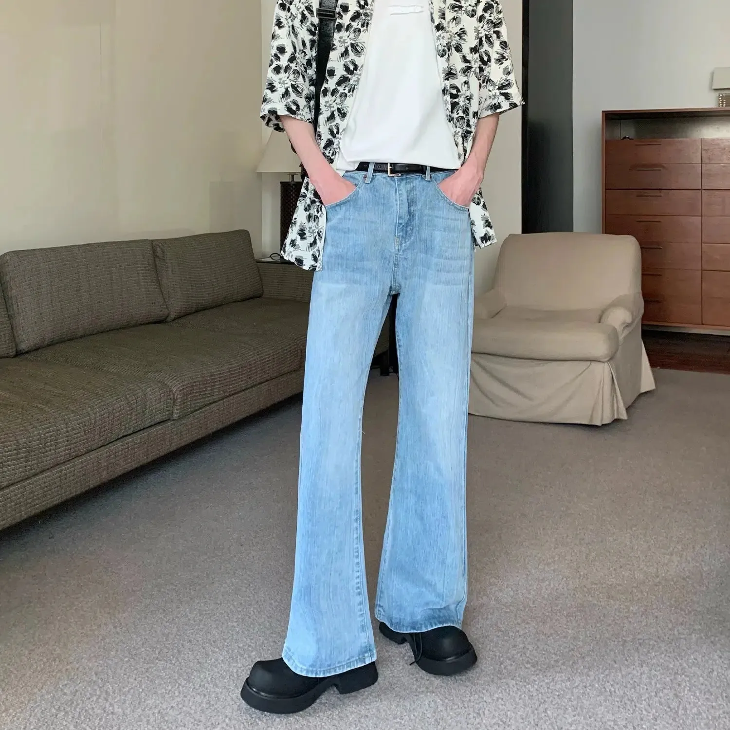 Blue Slim Fit Straight-leg Jeans