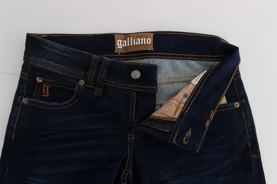 Blue Wash Cotton Blend Slim Fit Jeans