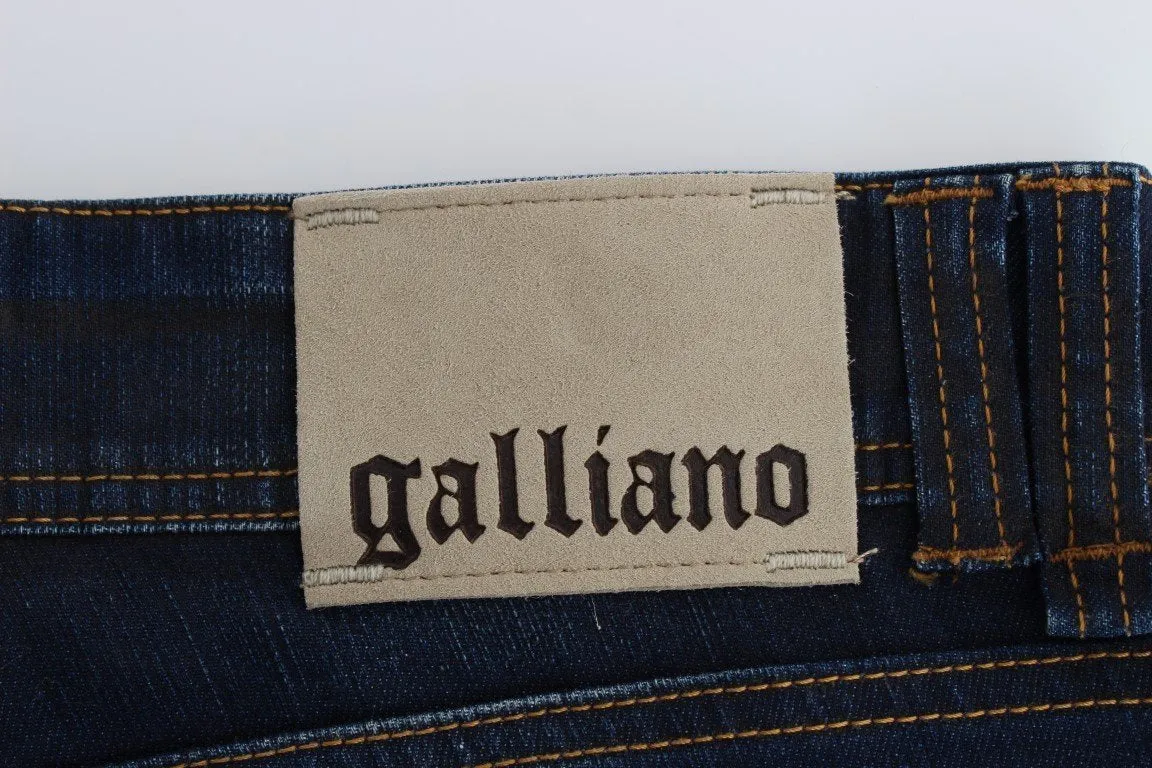 Blue Wash Cotton Blend Slim Fit Jeans
