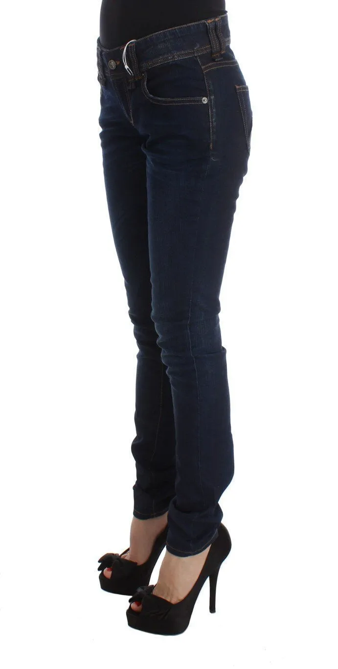 Blue Wash Cotton Blend Slim Fit Jeans