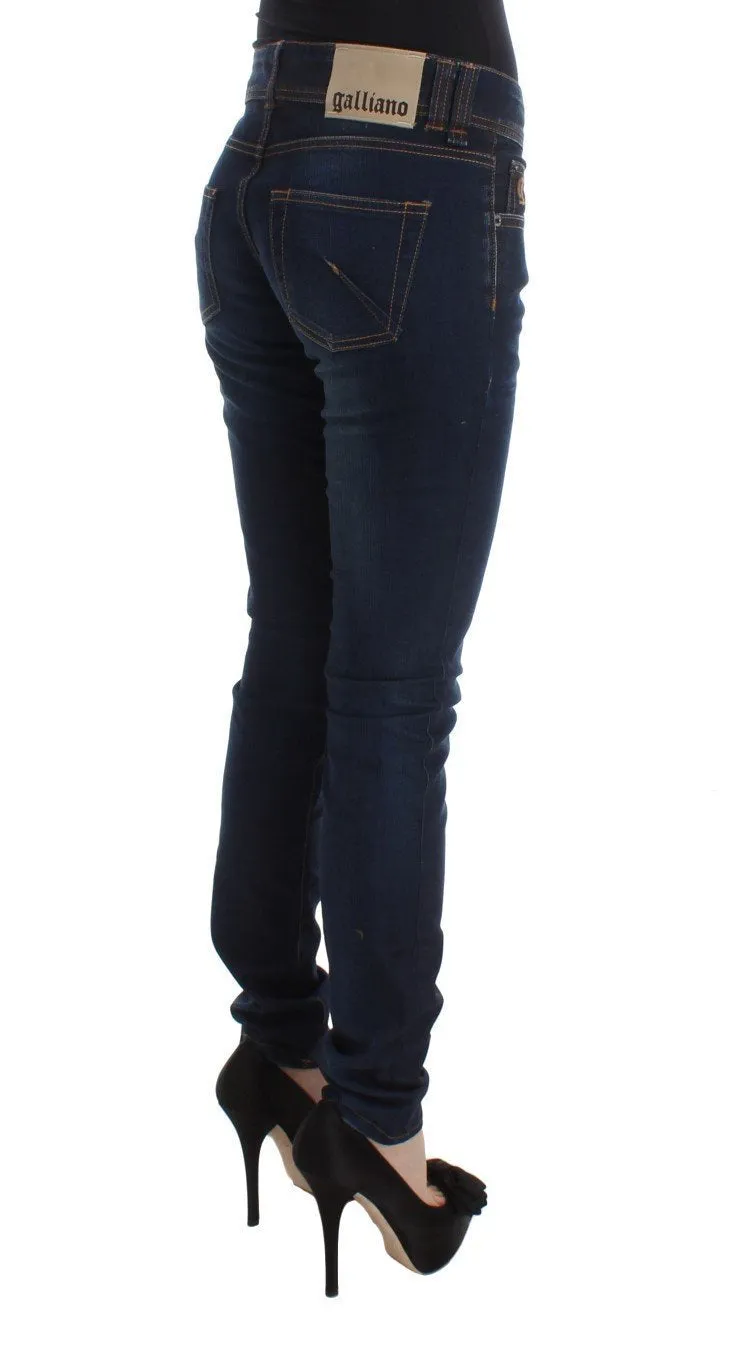 Blue Wash Cotton Blend Slim Fit Jeans