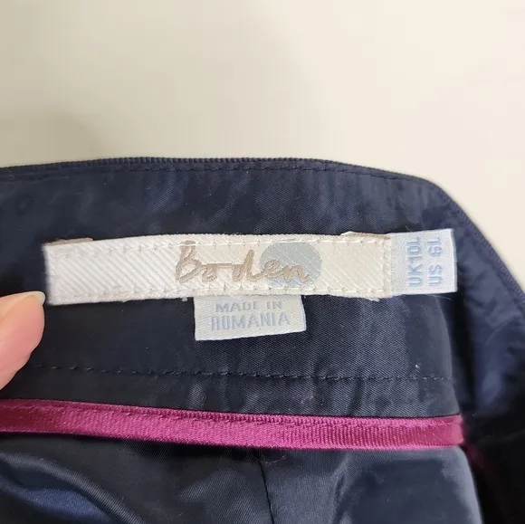 Boden Blue Metallic Floral Pencil Skirt 6L