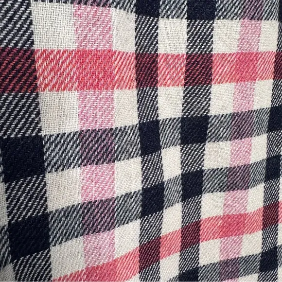 Boden British Mallalieus Tweed Coral Blue Check Wool Pencil Skirt UK 12L US 8L