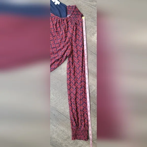 Boden Lucille Jersey Tunic Dress Women's 10 Tall Red &amp; Navy A Line Long-sleeved