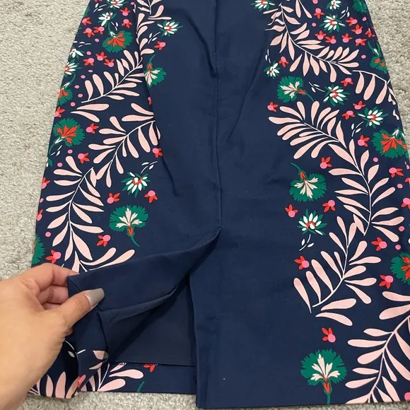 Boden Navy Floral Richmond Pencil Skirt size 4