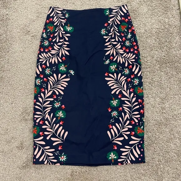 Boden Navy Floral Richmond Pencil Skirt size 4
