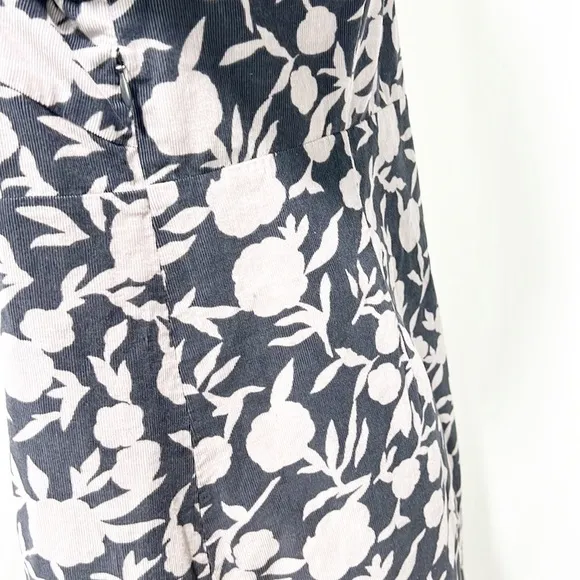 BODEN Printer Floral Corduroy 3/4 Sleeve Dress Pink &amp; Gray 10L 10 Long