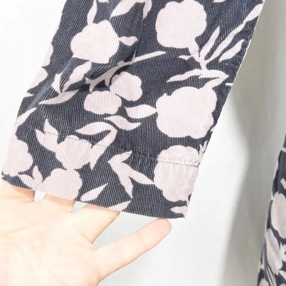 BODEN Printer Floral Corduroy 3/4 Sleeve Dress Pink &amp; Gray 10L 10 Long