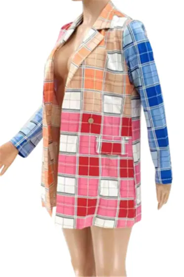 Boss Chic  multicolored Checkers Blazer