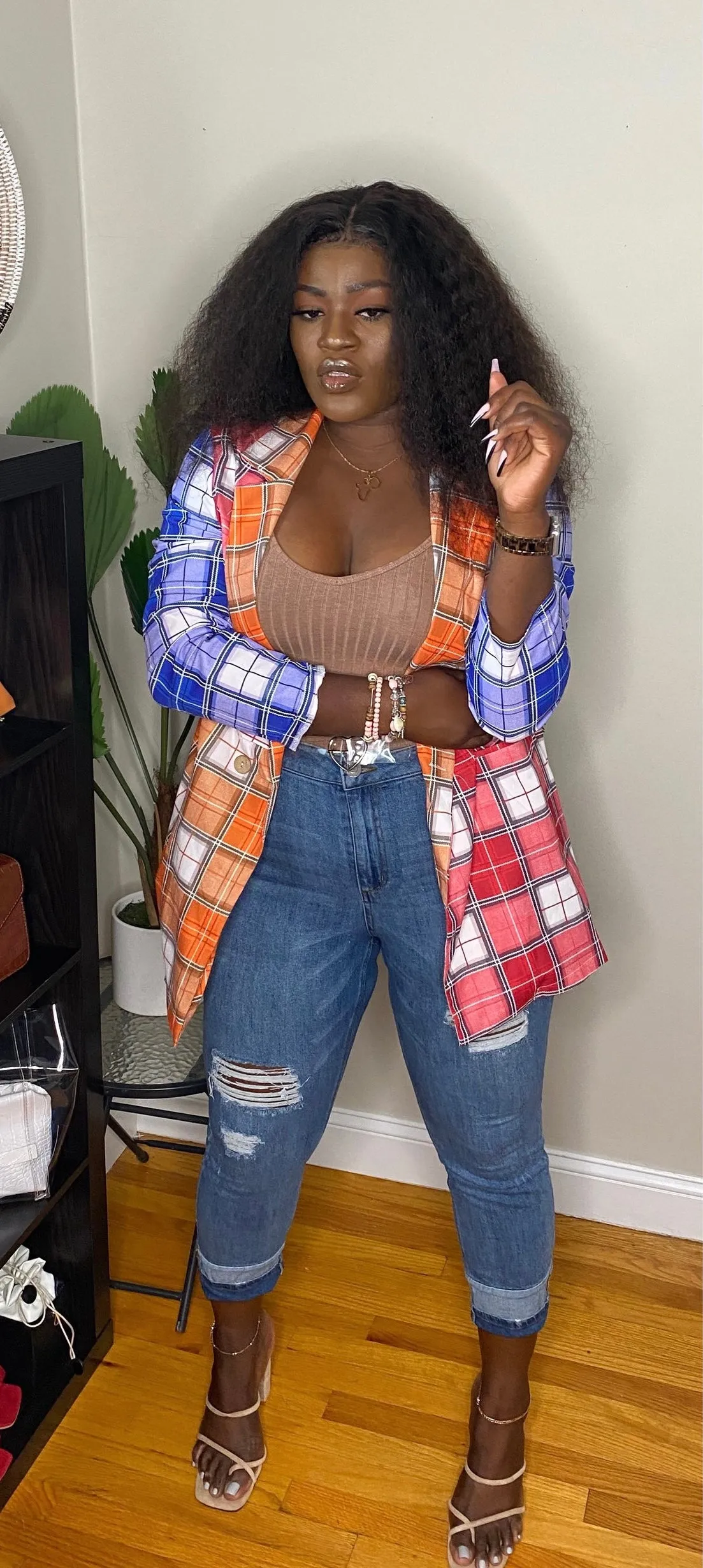 Boss Chic  multicolored Checkers Blazer