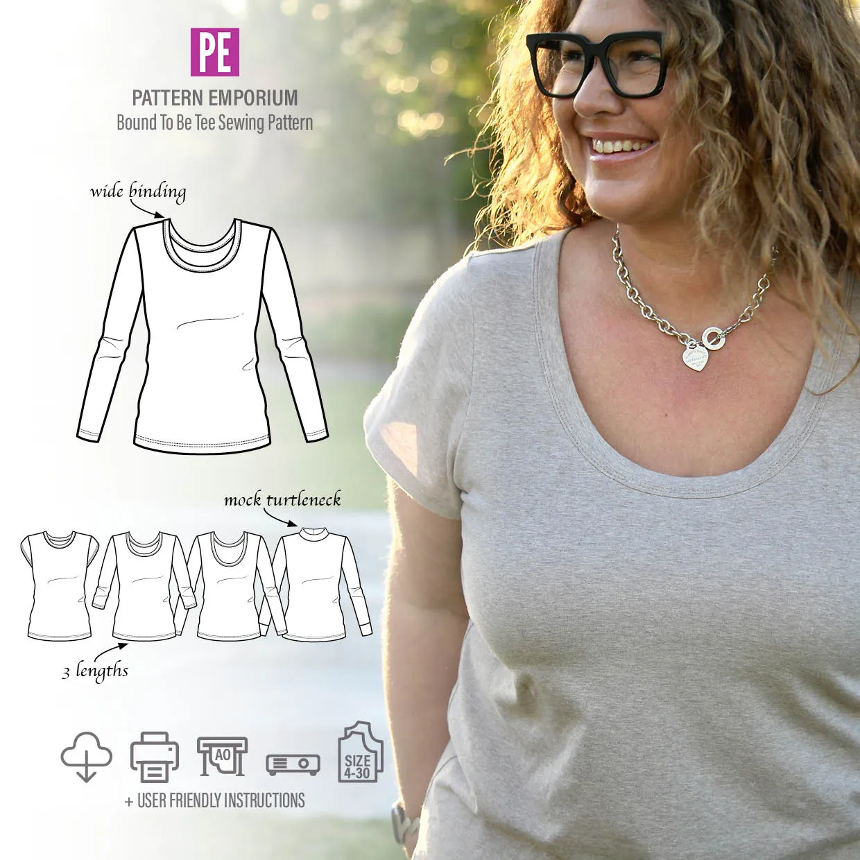 Bound To Be | Wide Binding T-Shirt Sewing Pattern