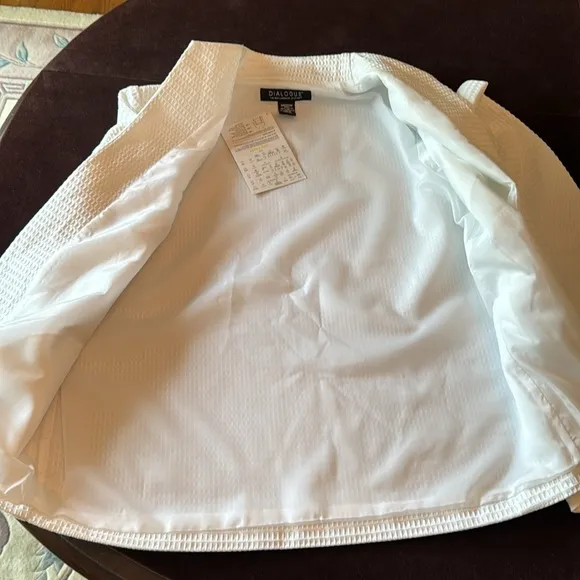 Brand New Dialogue White Cotton Blazer Jacket - M