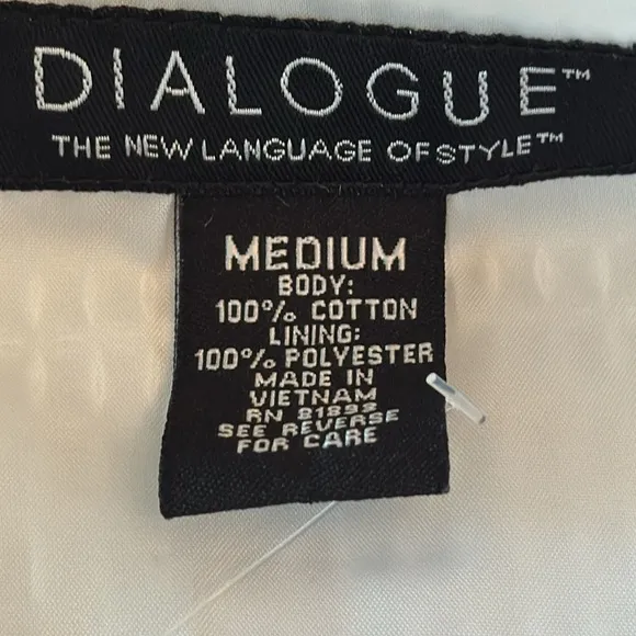 Brand New Dialogue White Cotton Blazer Jacket - M