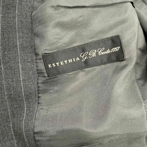 Brooks Brothers Petite Gray Striped Blazer Jacket Wool Blend Size 2