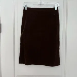 Brown faux suede vintage pencil skirt S