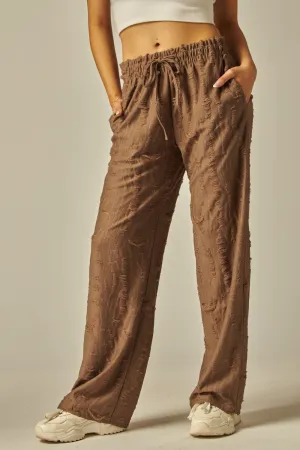 Brown Vintage Destroyed Drawstring Lounge Pants 2/14/25 9622