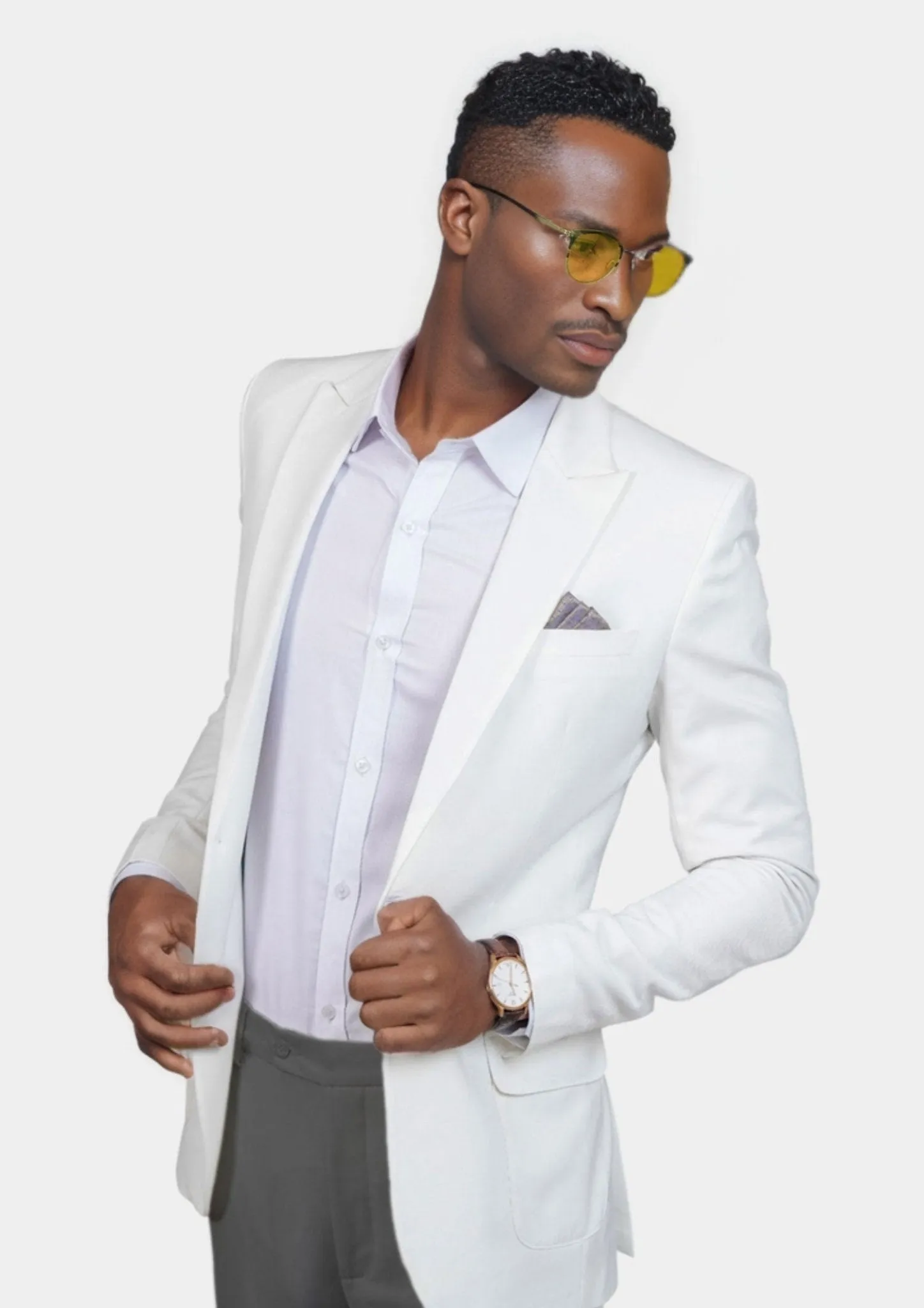 Bryant White Twill Jacket