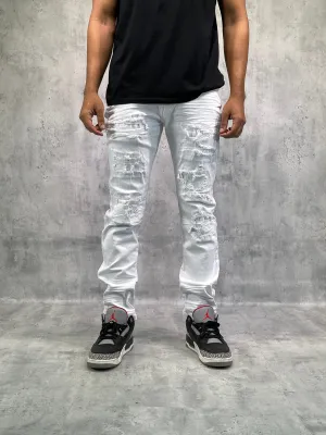 BTP23087: Rip & Repair Slim Fit Denim Pants