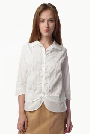 Button Down White Blouse 11181