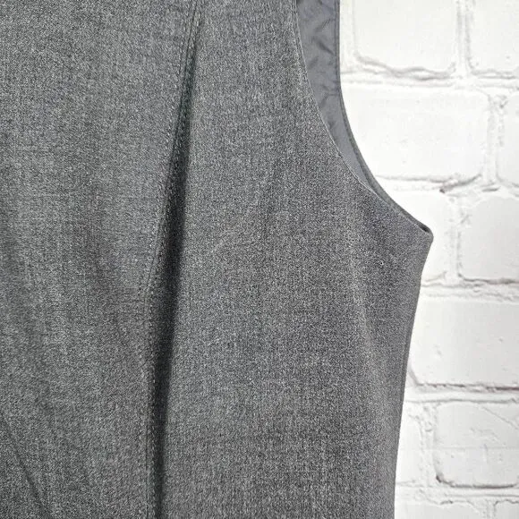 CALVIN KLEIN A Line Gray Business Career Sleeveless Midi Sheath Dress Size: 6