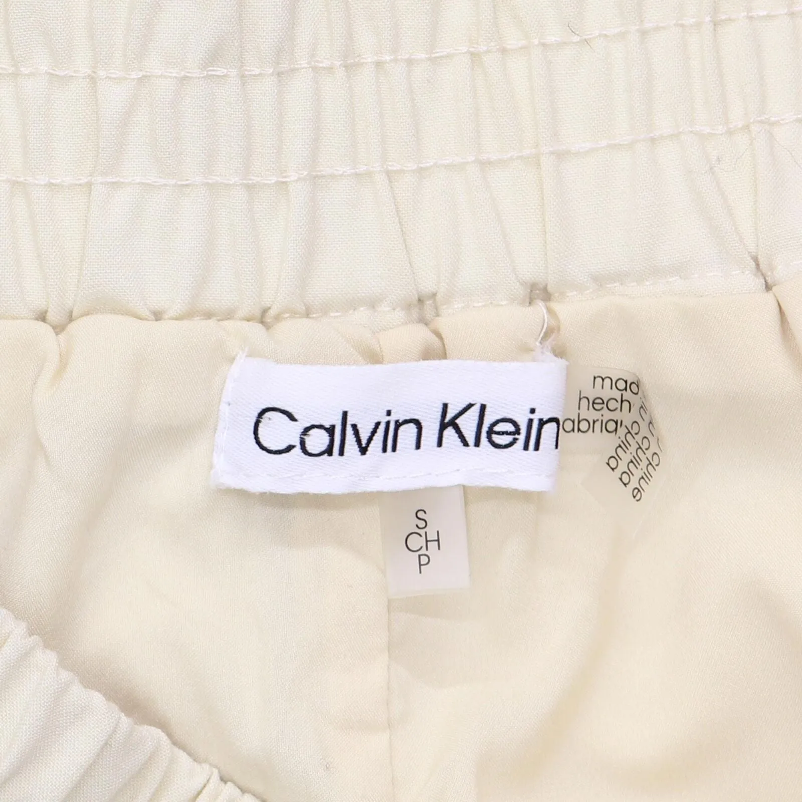 Calvin Klein Womens Elastic Waist Drawstring Straight Leg Pants Light Yellow S