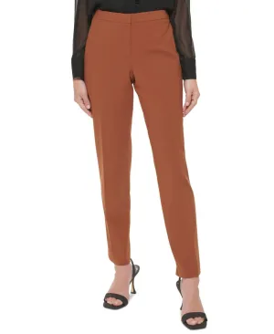 Calvin Klein Womens Petite Mid-Rise Straight-Leg Ankle Pants T27PL841