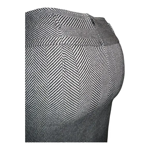 CARLISLE Black &amp; White Wool Herringbone Pencil Skirt Knee-Length Work Size 0
