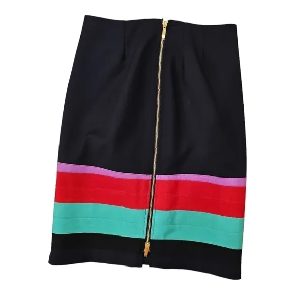 Carlisle Black, Red, Green &amp; Purple Color Block Pencil Skirt - Size 2