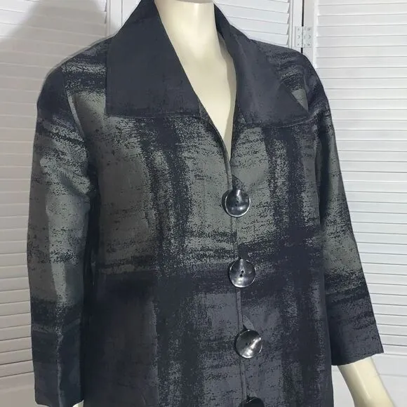 Caroline Rose Metallic Tonal Jacquard Women's Size Small