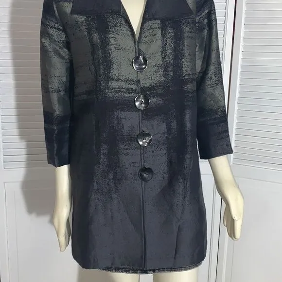 Caroline Rose Metallic Tonal Jacquard Women's Size Small