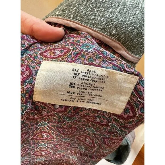 Cartionnier Anthropologie Sky &quot;Dashes Knit Blazer&quot; Jacket Size Large