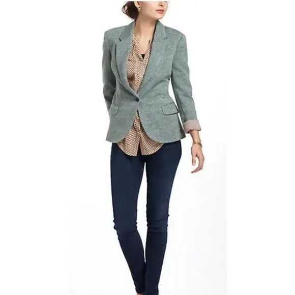 Cartionnier Anthropologie Sky &quot;Dashes Knit Blazer&quot; Jacket Size Large