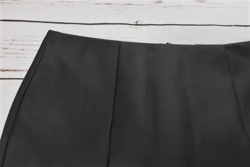 Cedric Charlier Vegan Leather Pencil Skirt Black Size US 4 NEW